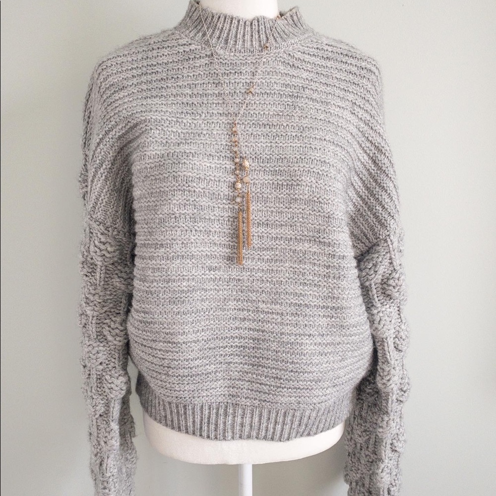 Knitted Bubble Sleeve Sweater